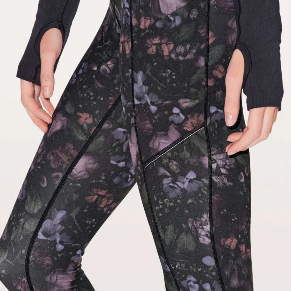 Lululemon | Speed Up Crop 21" in Frozen Flourish | Size 4 - Picture 2 of 9